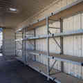 An internal view of the 40ft container with shelving and whirly bird
