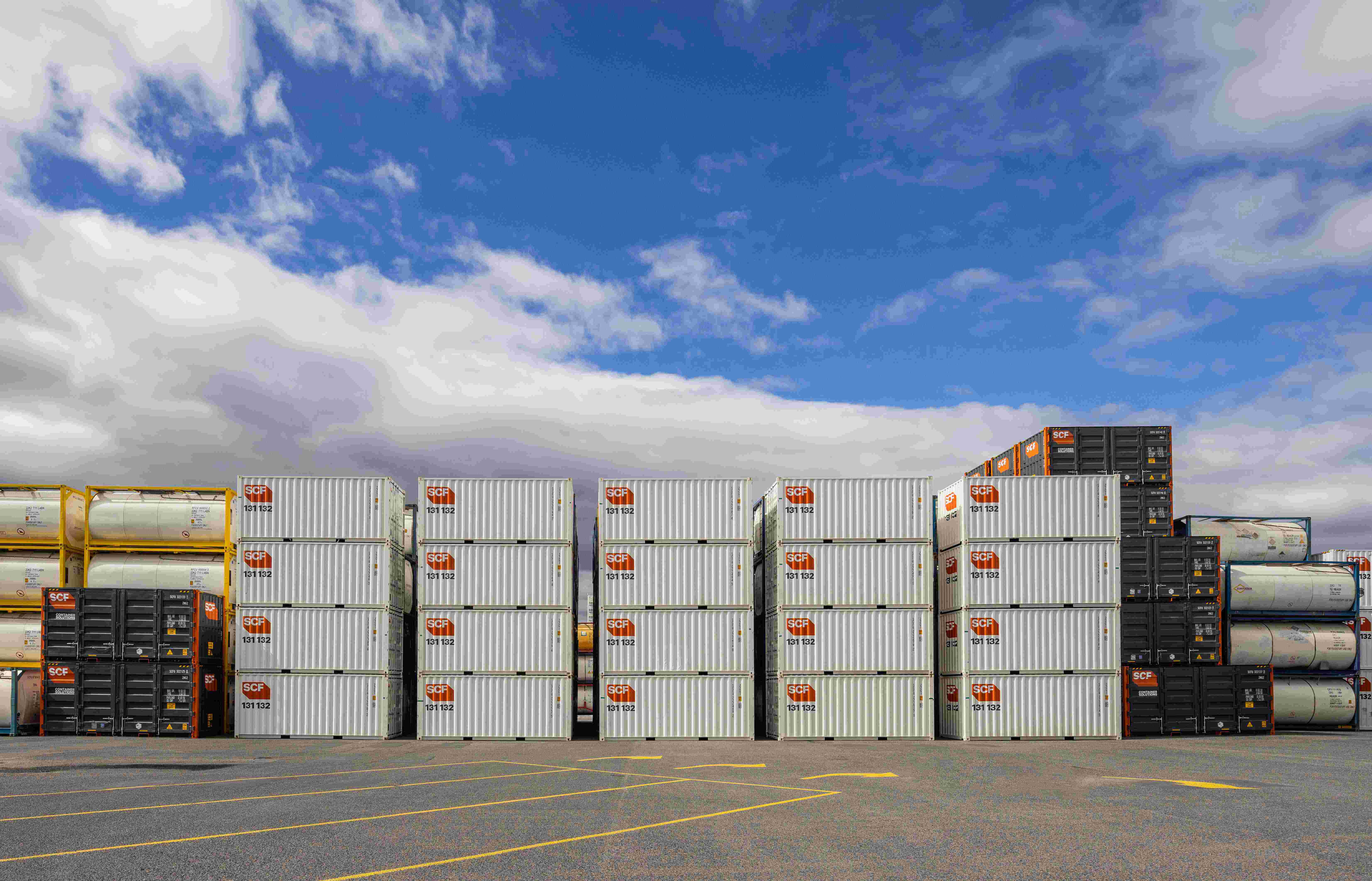 SCF Home Banner 20Ft Shipping Containers Stacked