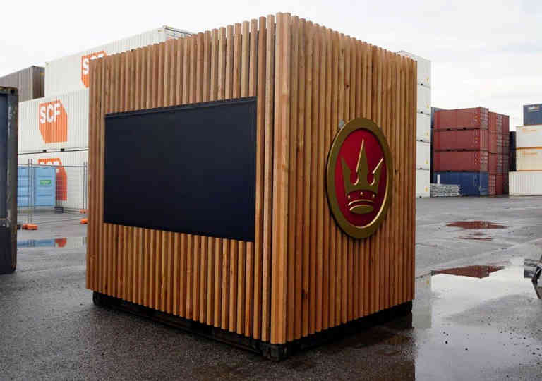 Crown Lager Container Bar in the depot before departure