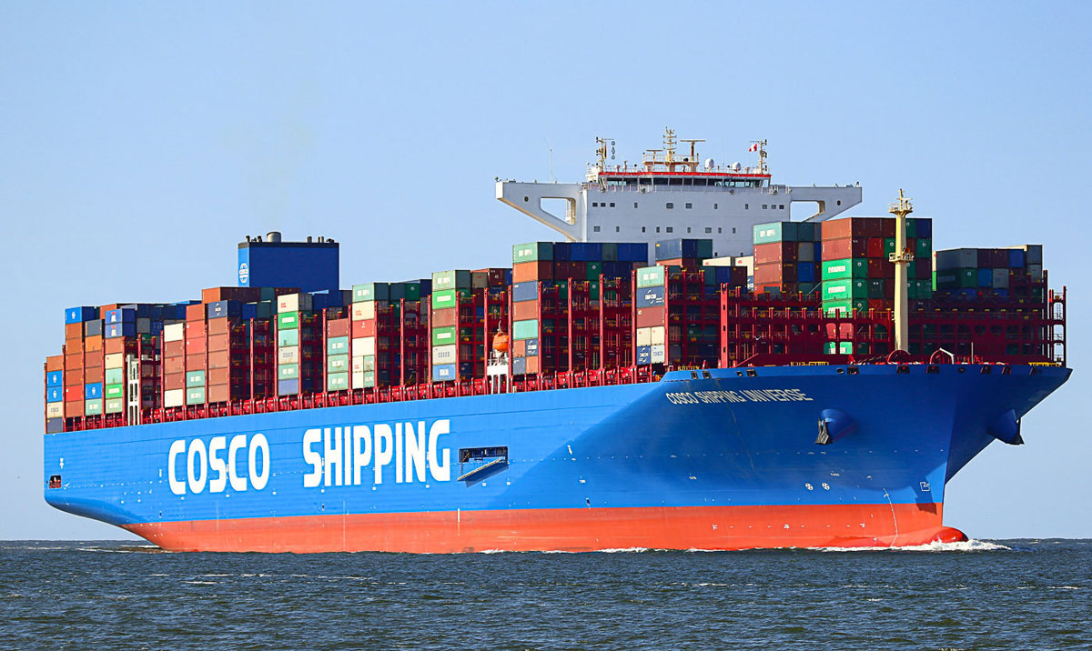 Cosco Shipping Universe on the open water. Source: Fleetmon